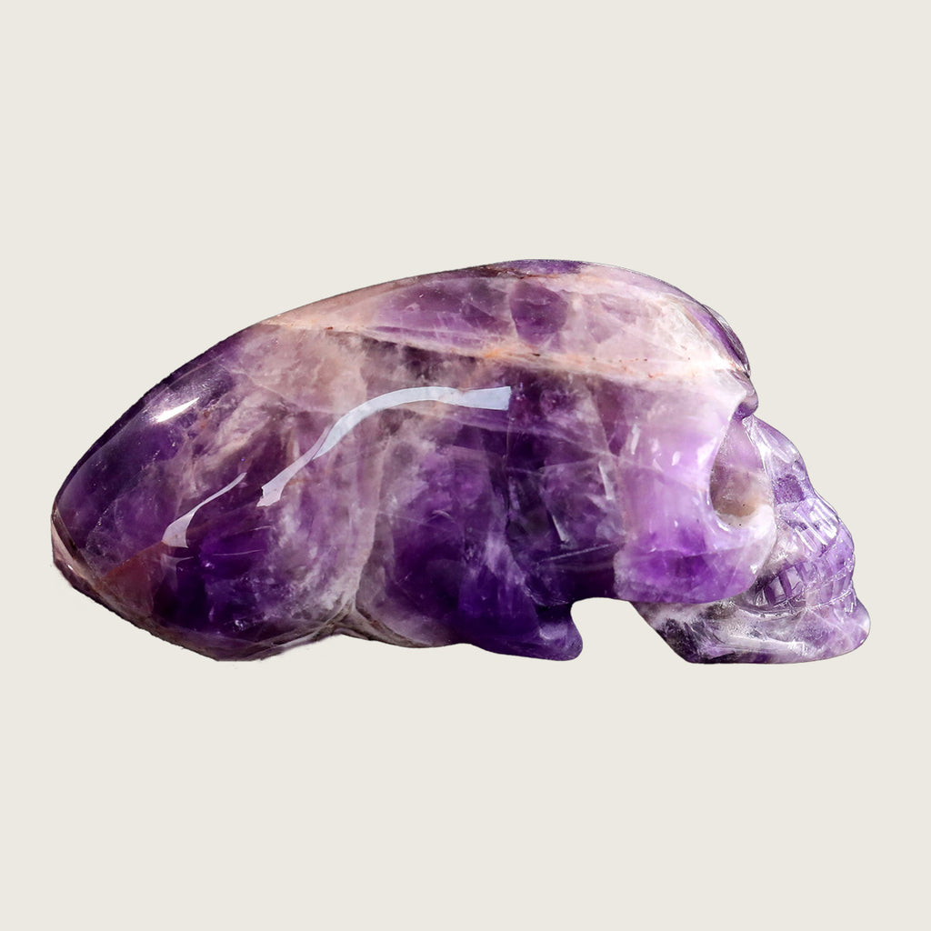3.9" Amethyst Alien Skull Carving  #CSC0009