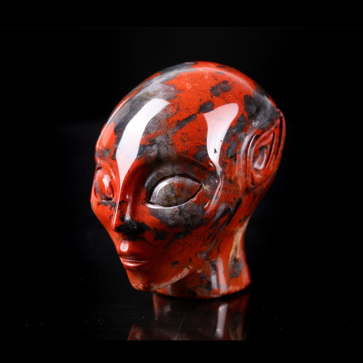 2.0" Red Jasper Alien Skull Carving  #CSC0031