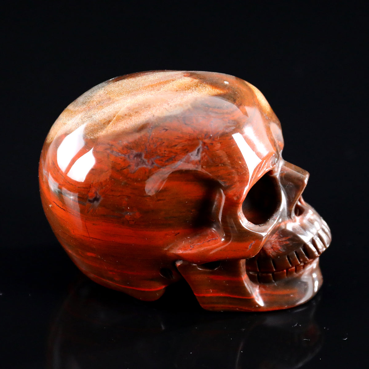 3.0" Red Jasper Crystal Skull Carving  #SKH30104