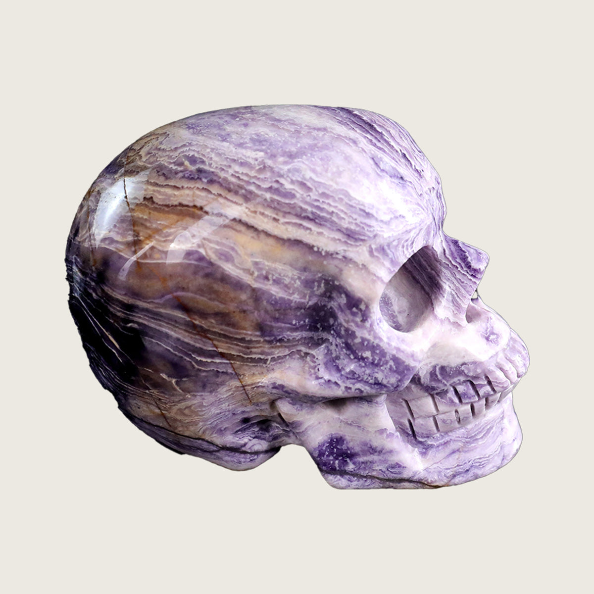 3.0" Purple Malachite Crystal Skull Carving  #SKH30031