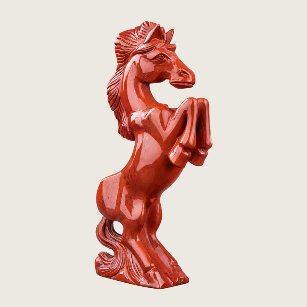 9.0" Red Jasper Crystal Horse Carving  #CTC0027
