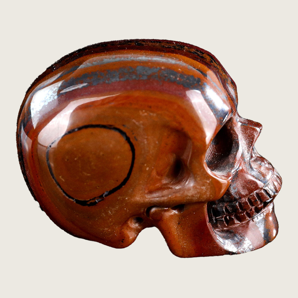 2.2" Tiger Iron Crystal Skull Carving  #SKHTI2201