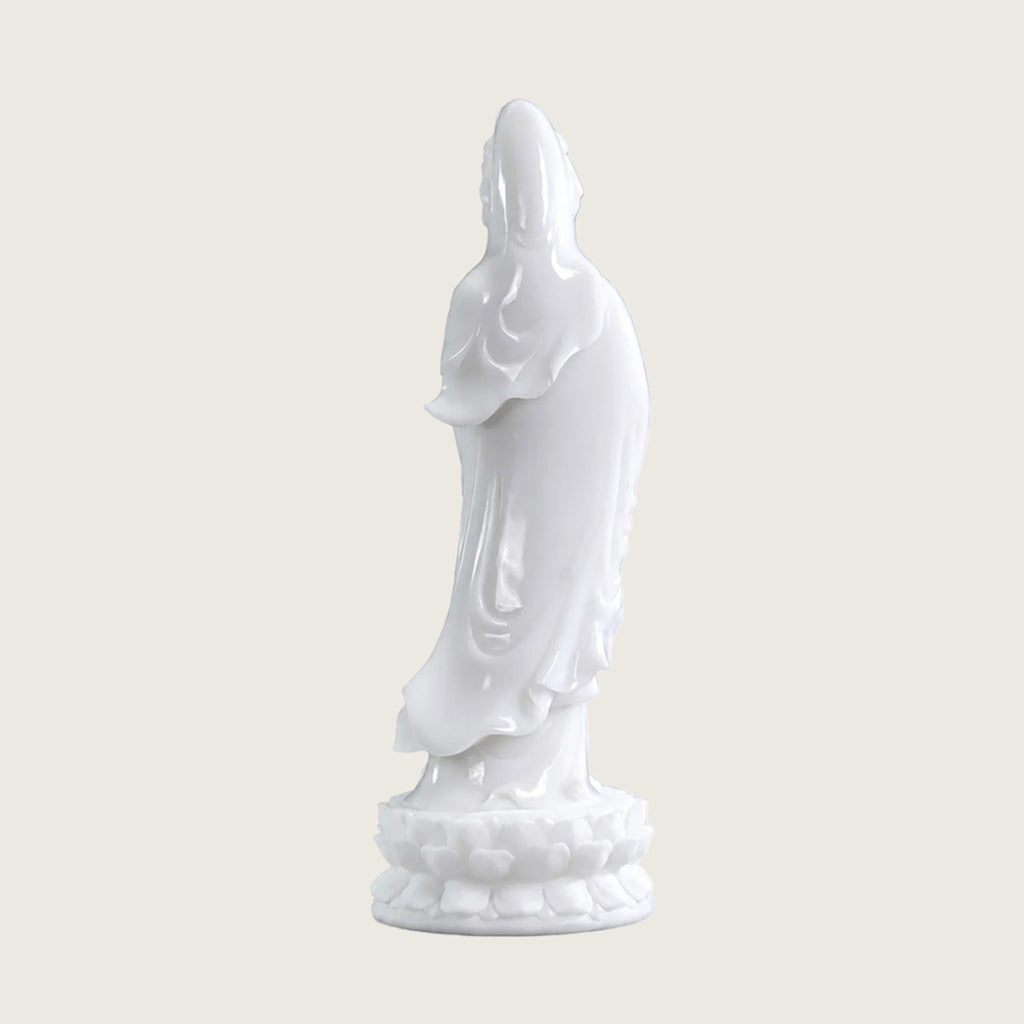 12.0" White Jade Crystal Kwan-Yin Carving  #CTC0026