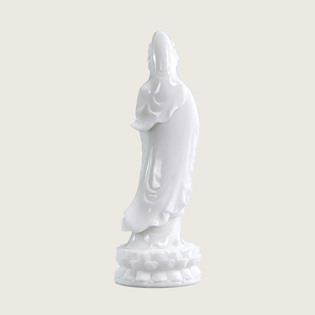 12.0" White Jade Crystal Kwan-Yin Carving  #CTC0026