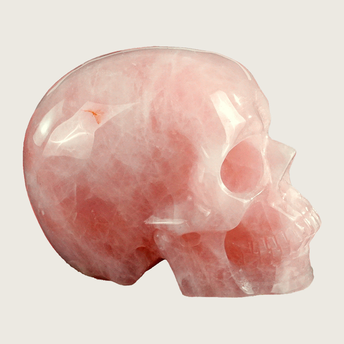 4.5" Rose Quartz Crystal Skull Carving  #SKHRQ4501