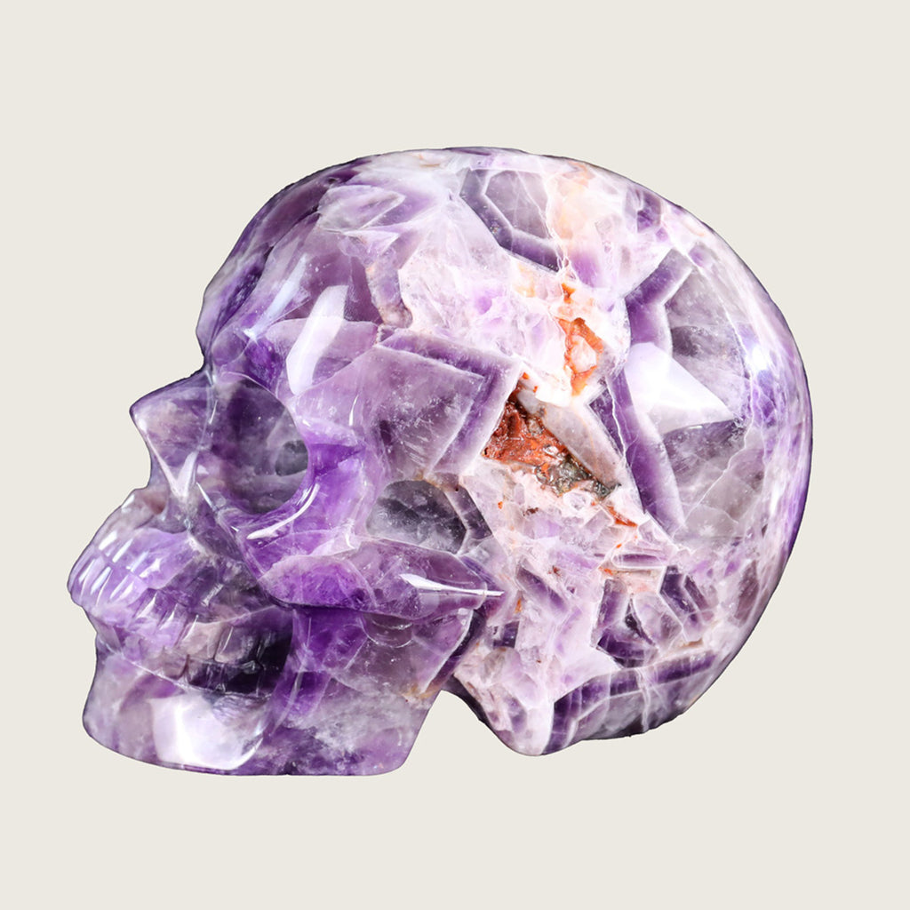 7.0" Dream Amethyst Skull Carving  #SCS0012