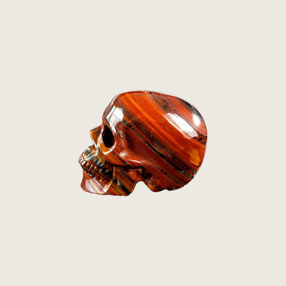 3.0" Tiger Iron Eye Agate Crystal Skull Carving  #SKH30089