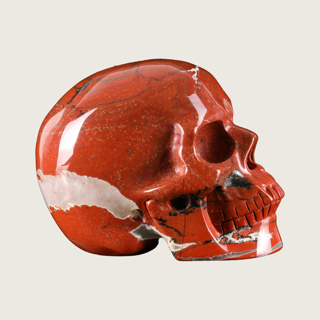 3.0" Red Jasper Crystal Skull Carving  #SKH30077
