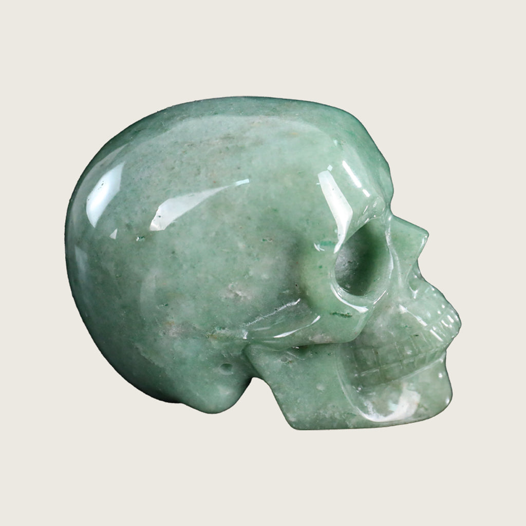 3.0" Green Aventurine Crystal Skull Carving  #SKH30056