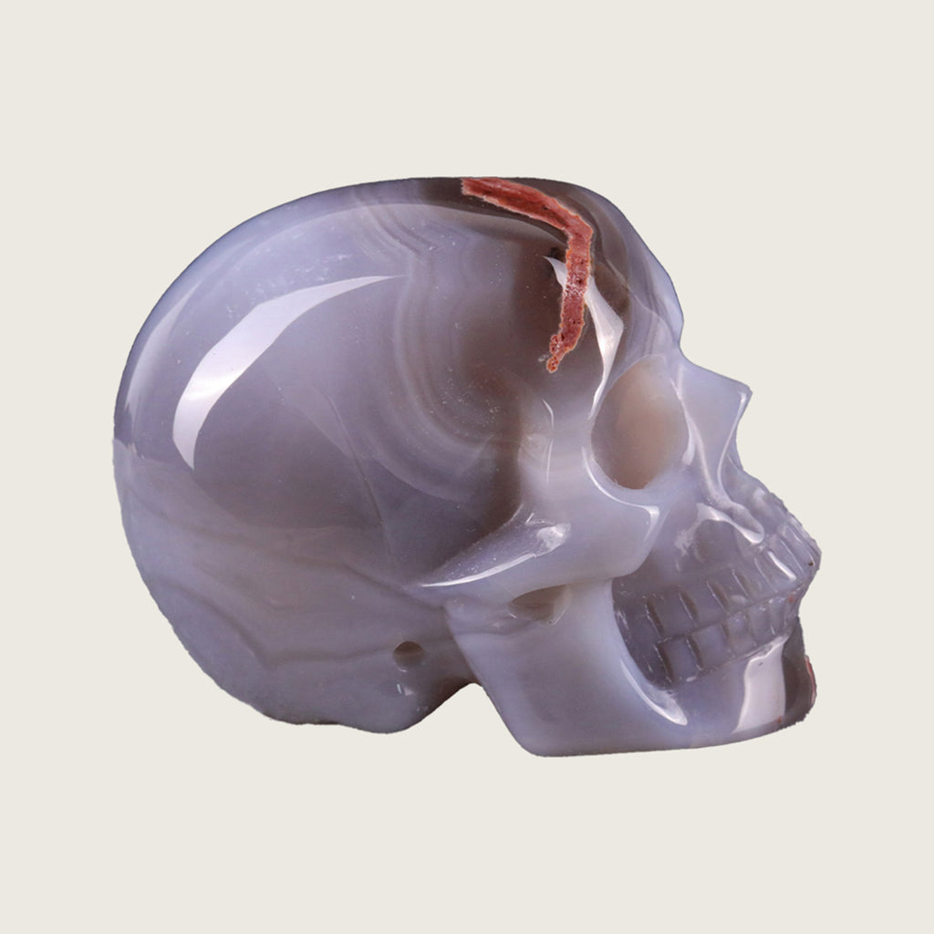 2.2" Solid Volcanic Agate Crystal Skull Carving  #SKH22048