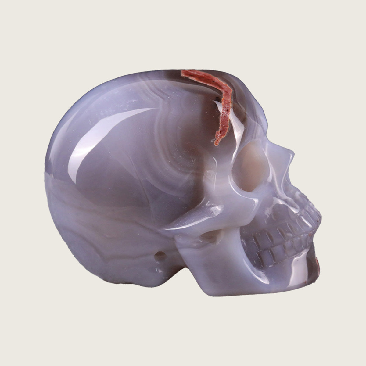 2.2" Solid Volcanic Agate Crystal Skull Carving  #SKH22048