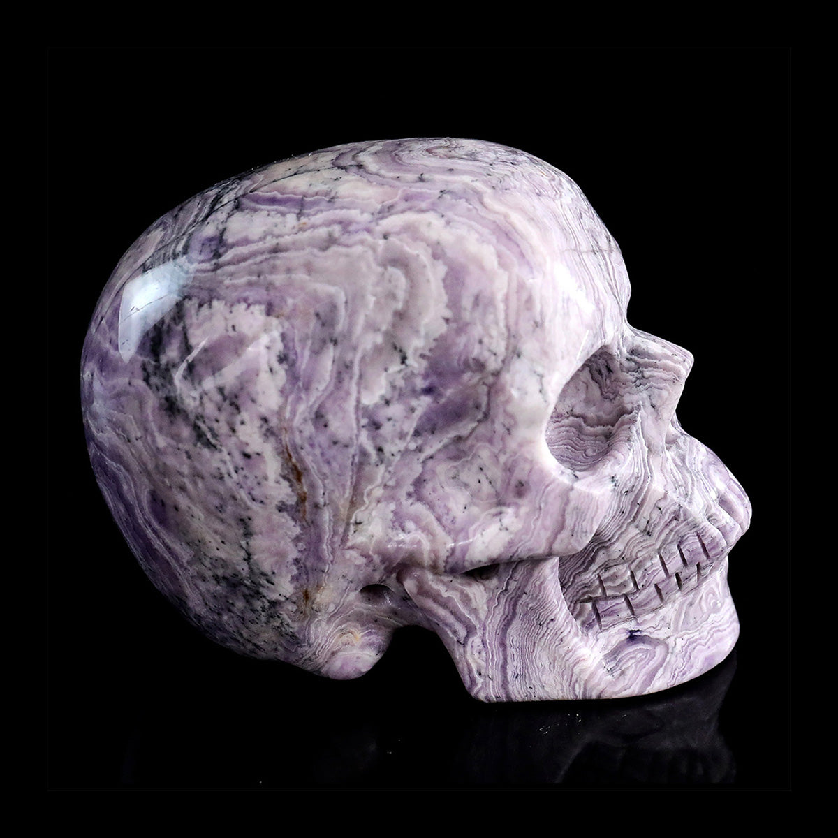 3.0" Purple Malachite Crystal Skull Carving  #SKH30114