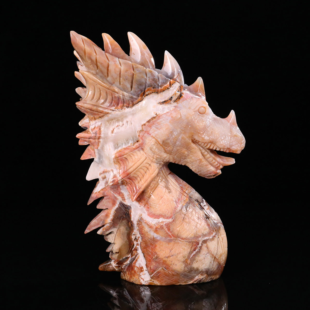 9.0" Yellow Chalcedony Pterosaur Head Carving  #CTC0064