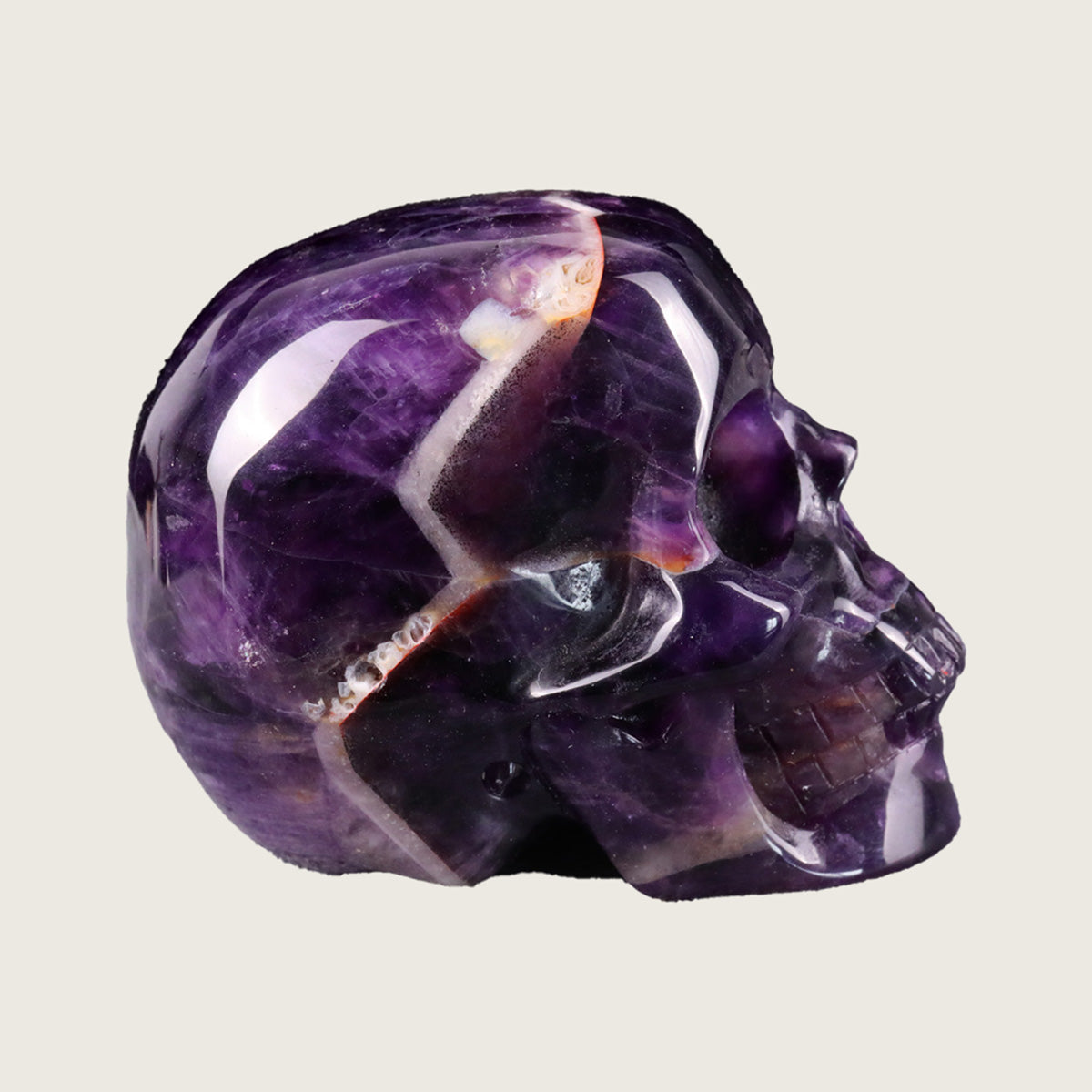 2.2" Amethyst Crystal Skull Carving  #SKH22025