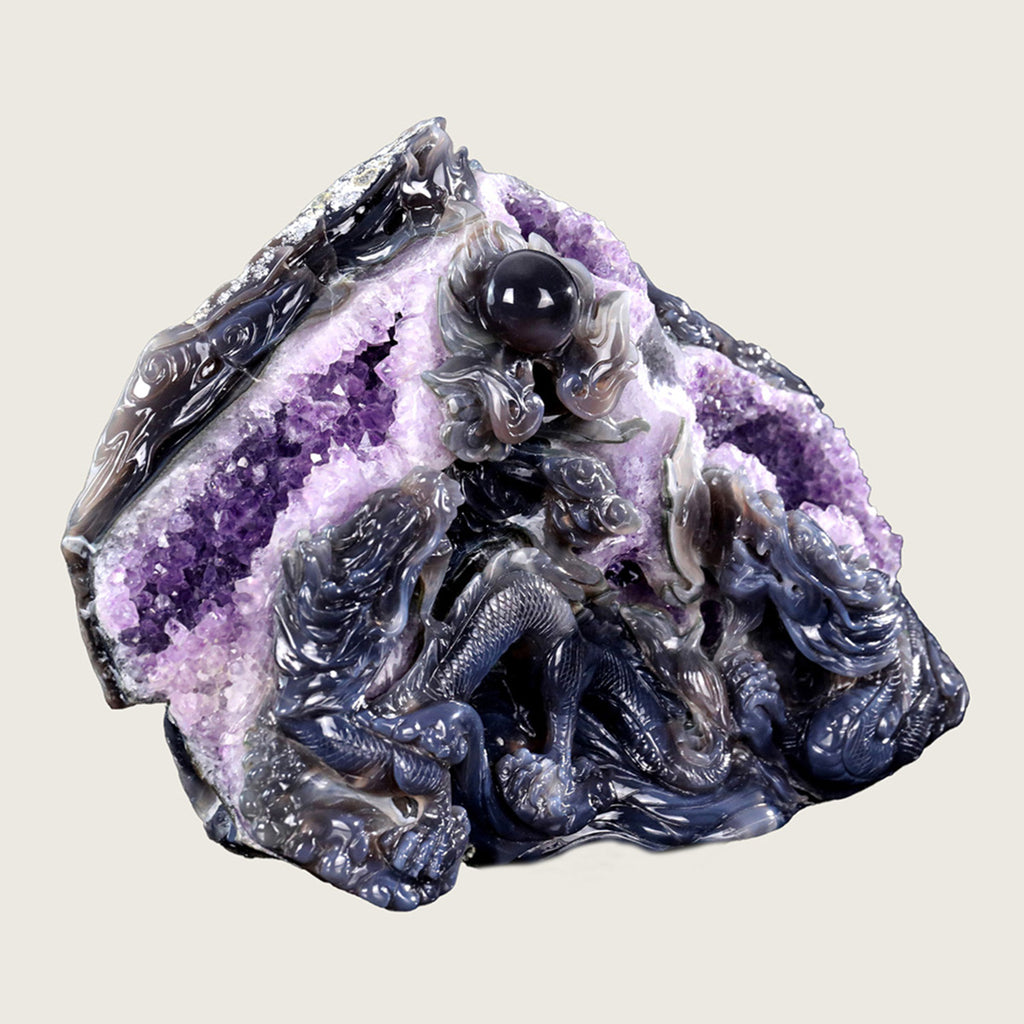 13.0" Druzy Agate Geode Carving  #GDC0004