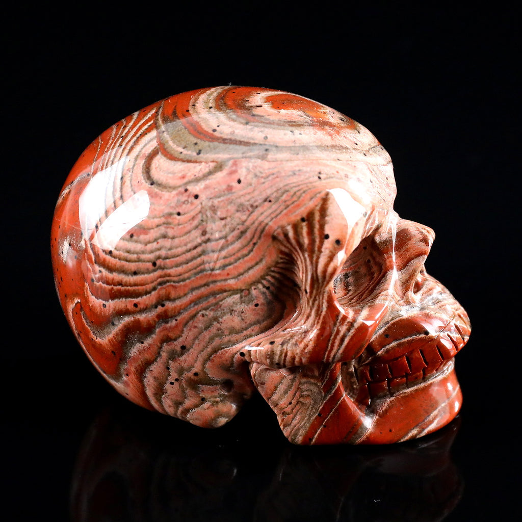 3.0" Red Jasper Crystal Skull Carving  #SKH30096