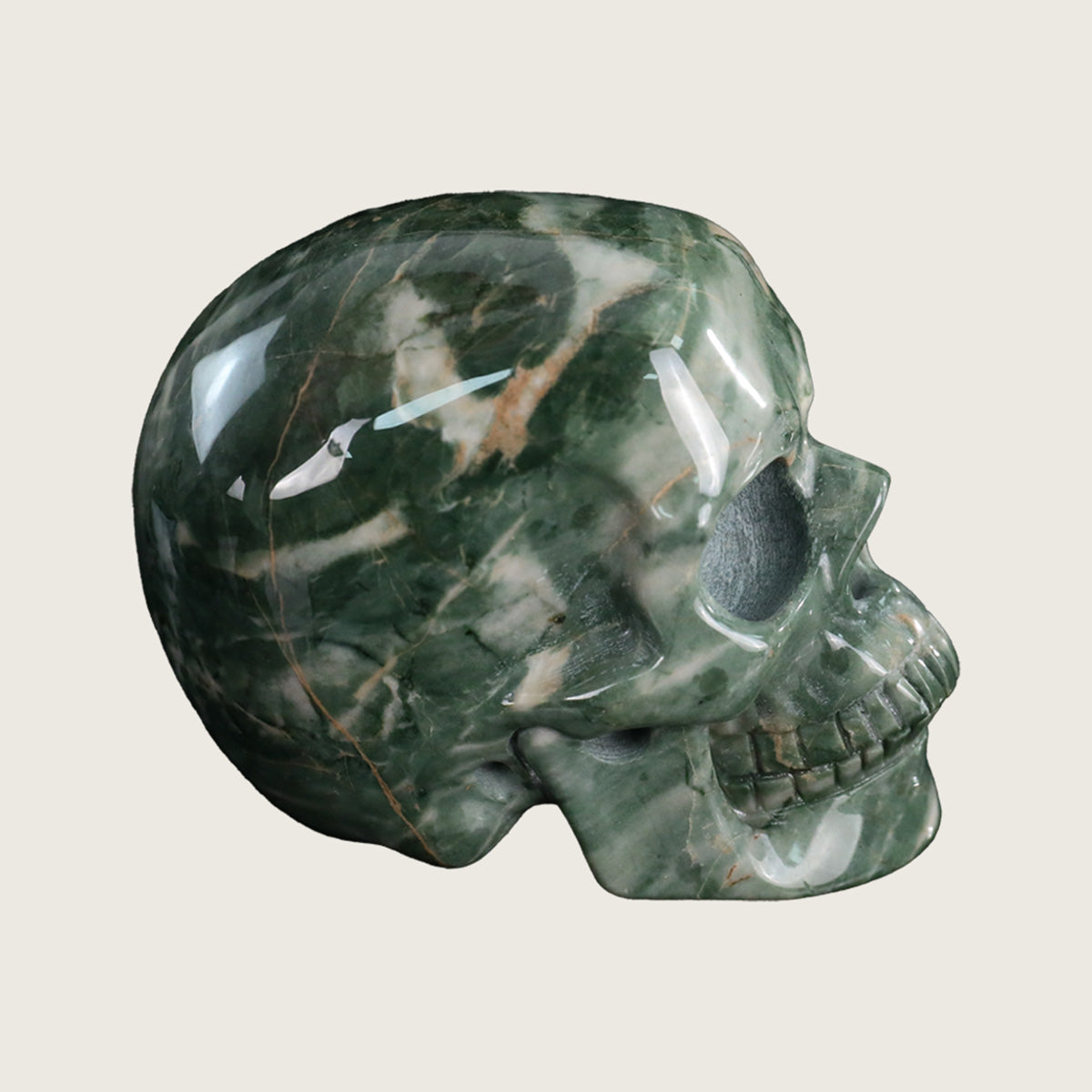 3.0" Nine Dragon Jade Crystal Skull Carving  #SKH30062