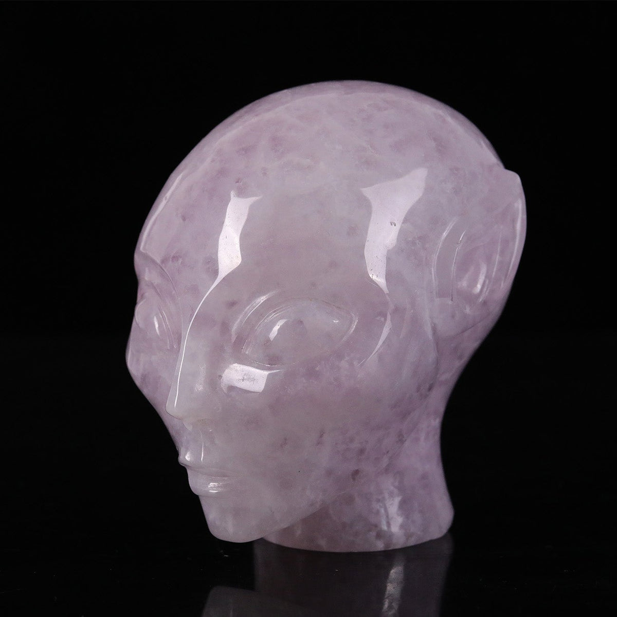 2.7" Rose Quartz Alien Skull Carving  #CSC0043