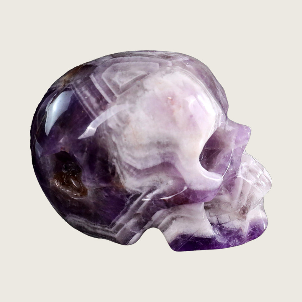 3.0" Dream Amethyst Crystal Skull Carving  #SKH30028
