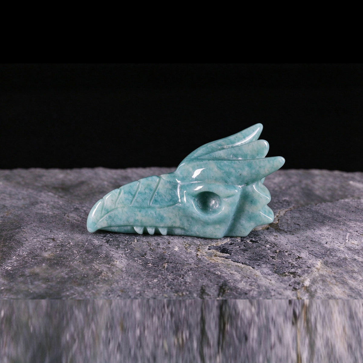 2.5" Amazonite Phoenix Skull Carving  #CSC0026