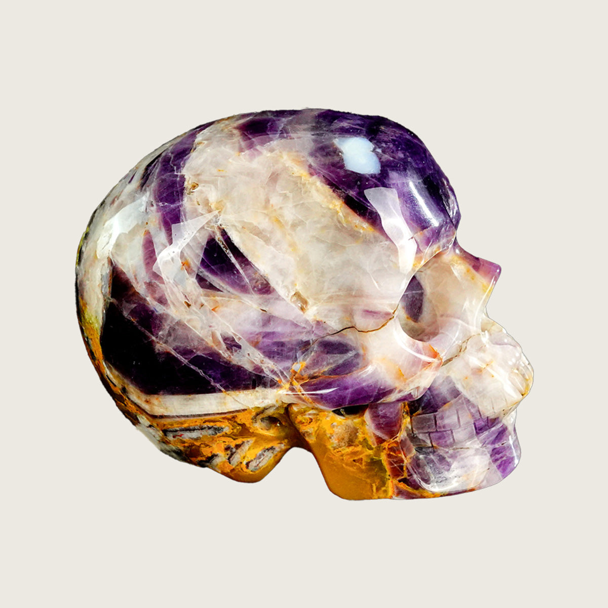 4.5" Dream Amethyst Crystal Skull Carving  #SKH45023