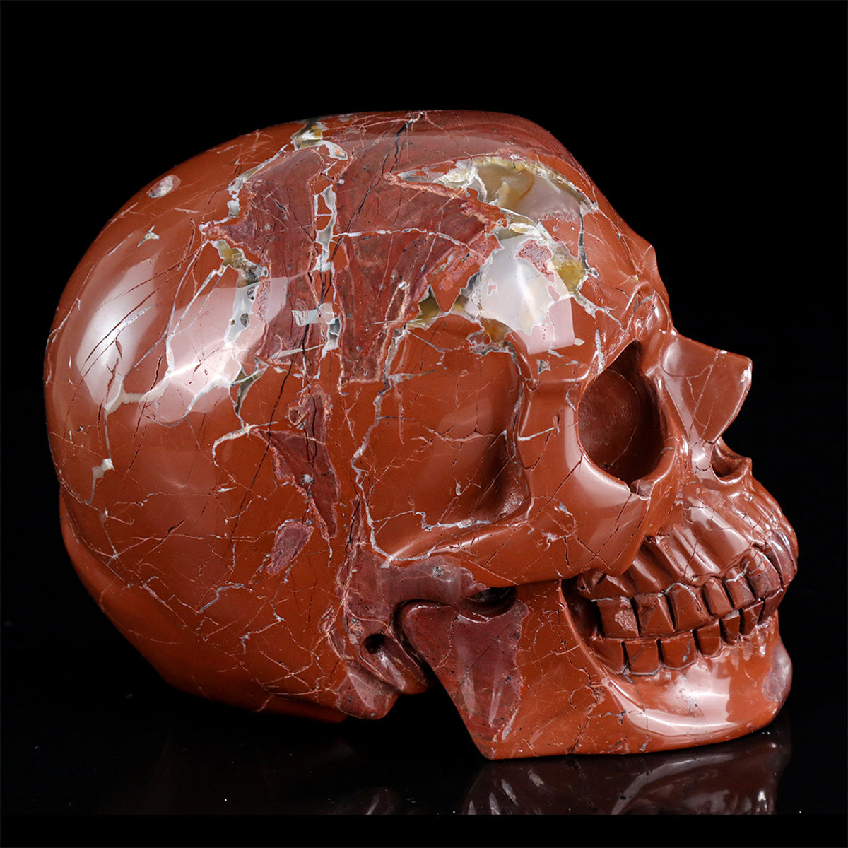 8.0" Volcanic Agate Crystal Skull Carving  #SCS0023