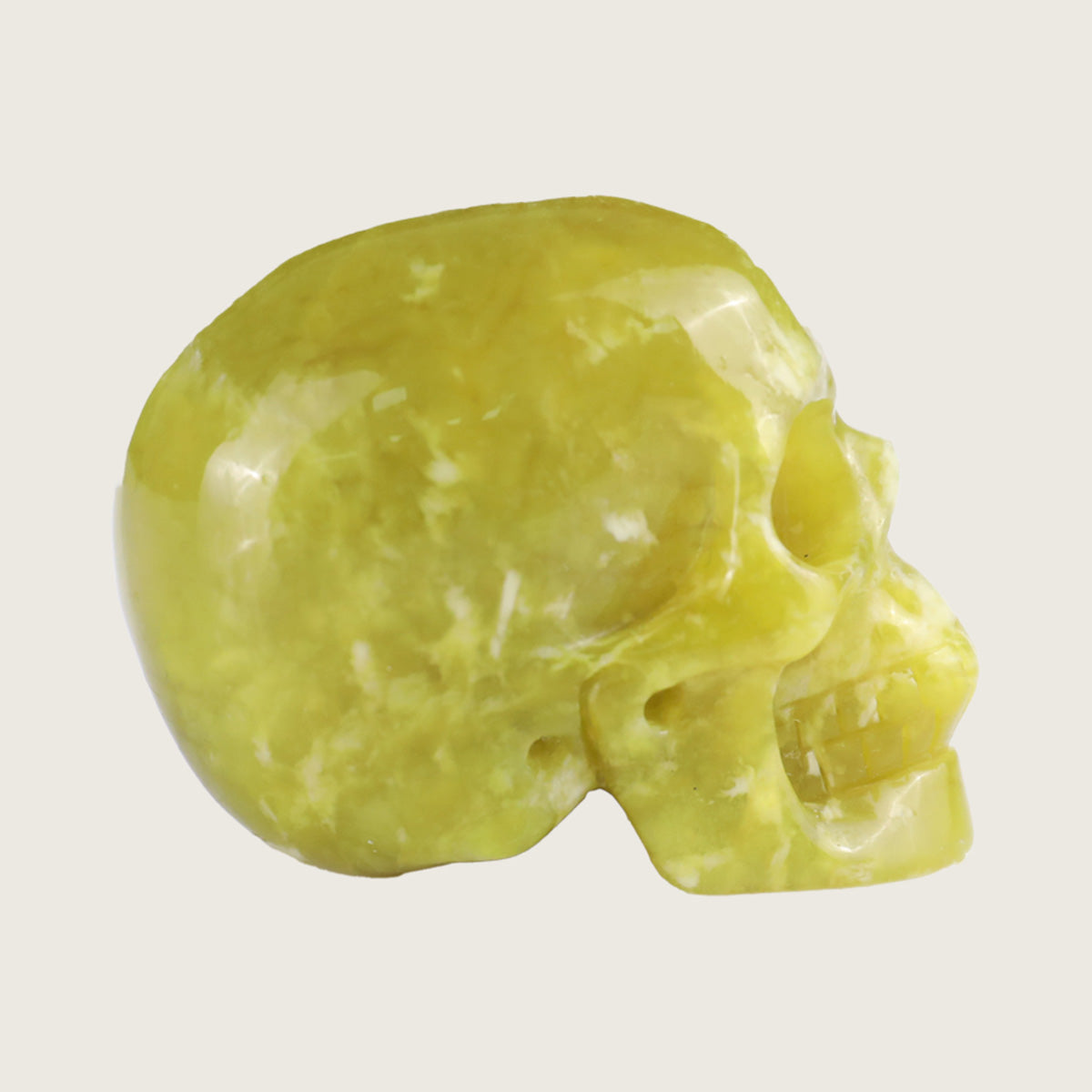 2.2" Xiuyan Jade Crystal Skull Carving  #SKH22055