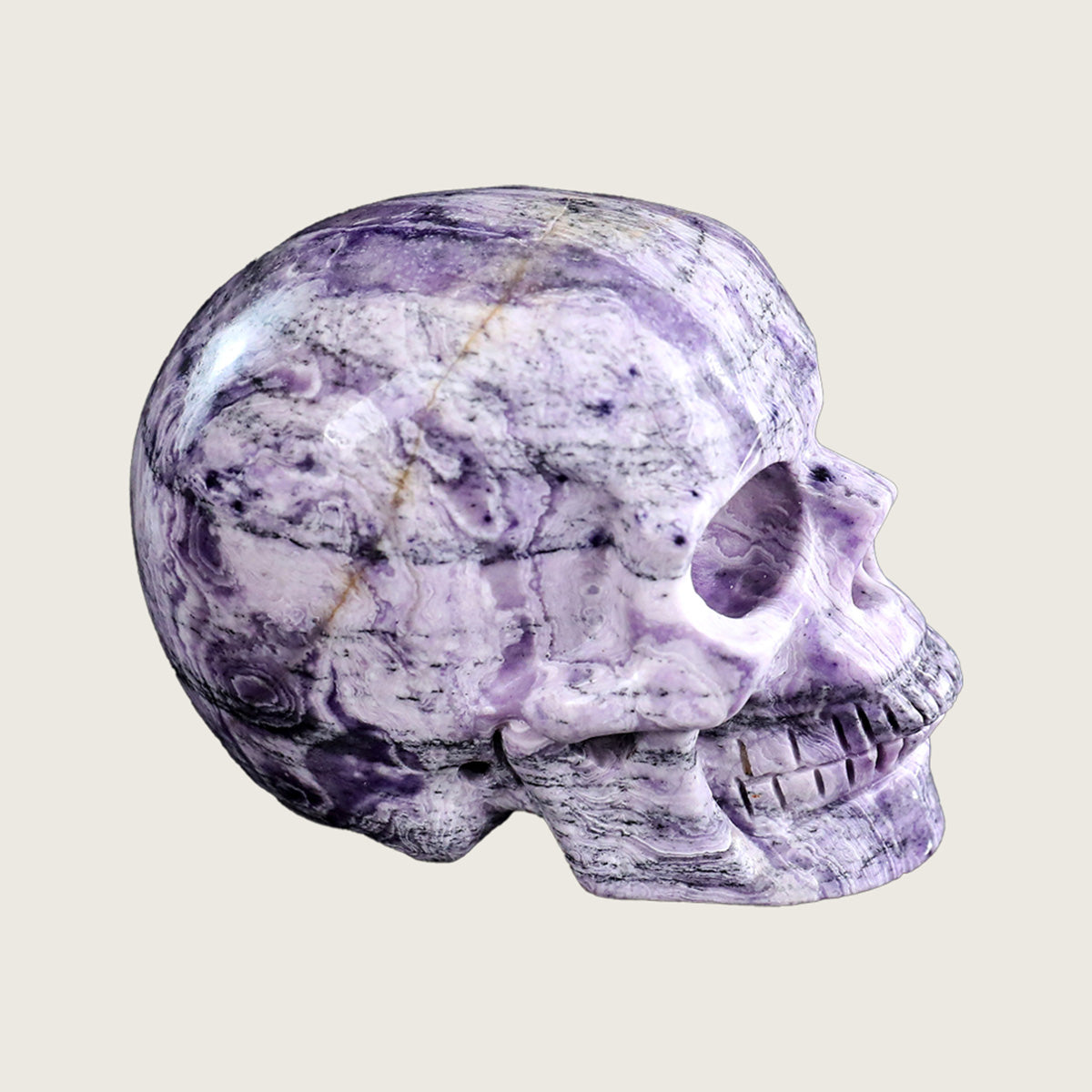3.0" Purple Malachite Crystal Skull Carving  #SKH30030