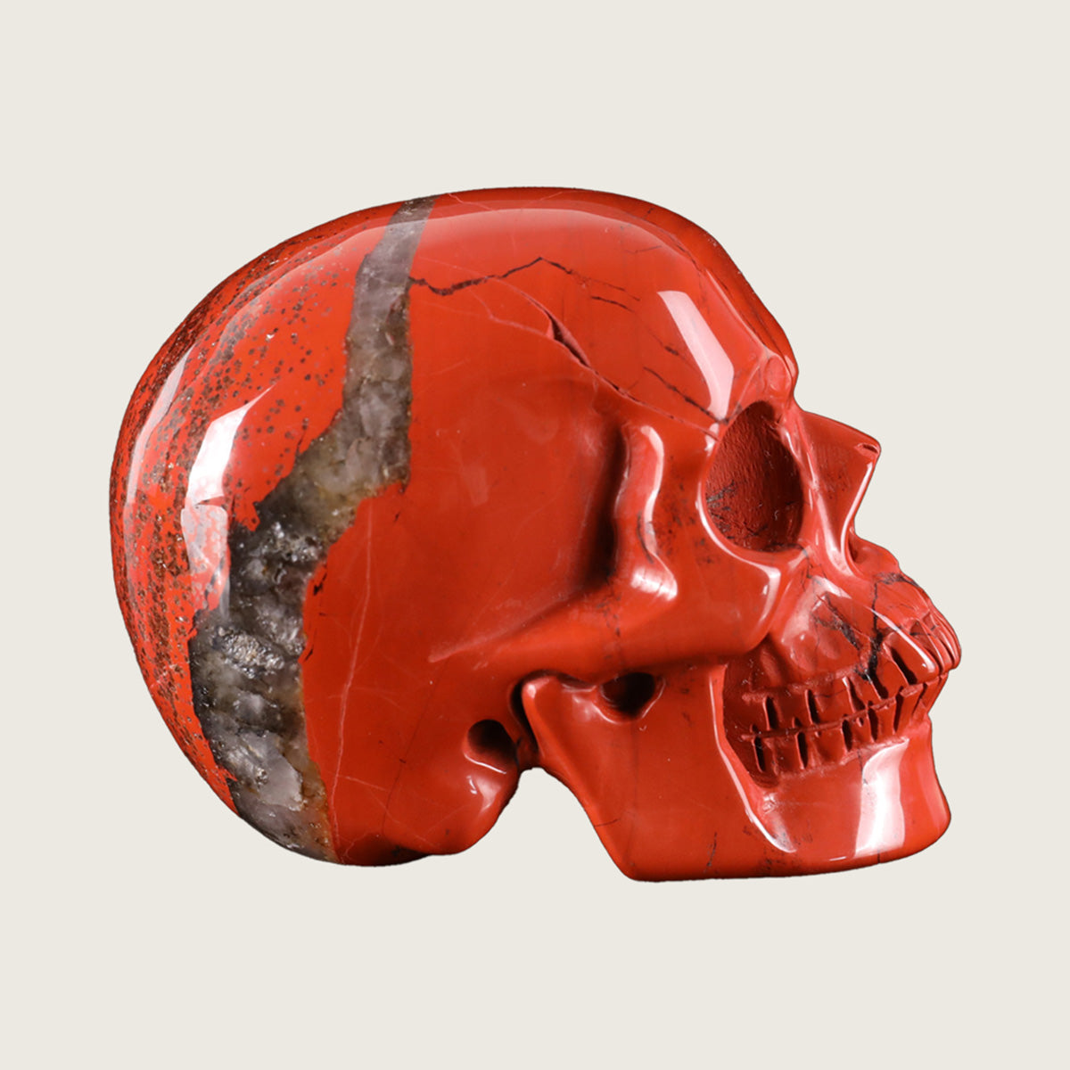 3.0" Red Jasper Crystal Skull Carving  #SKH30076