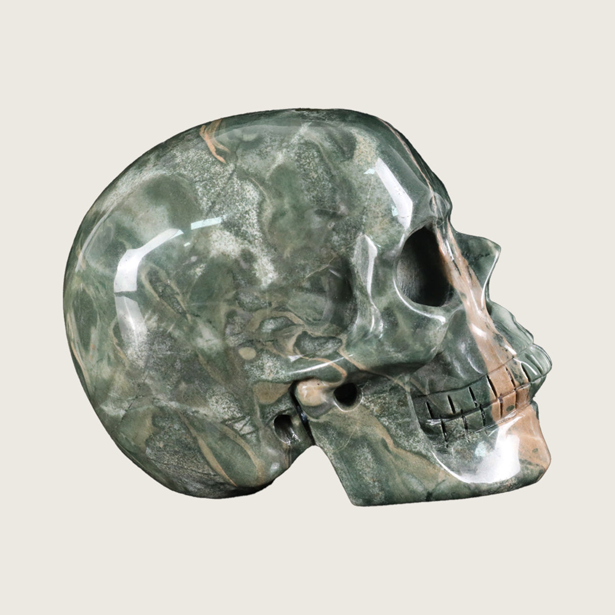 4.5" Nine Dragon Jade Crystal Skull Carving  #SKH45013