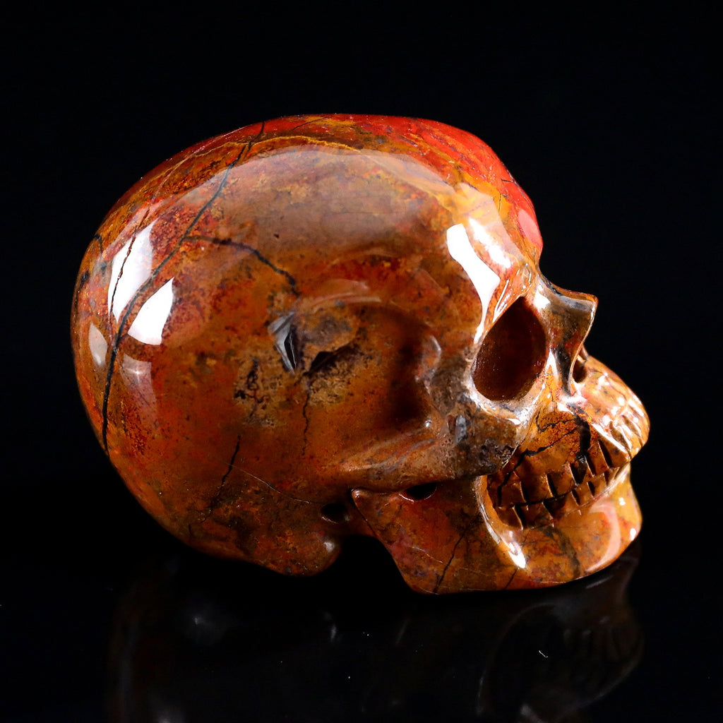 3.0" Red Jasper Crystal Skull Carving  #SKH30095