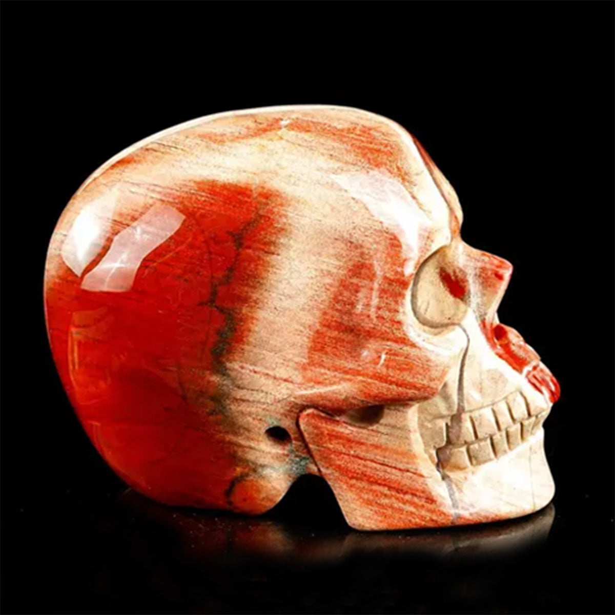 3.0" Red Jasper Crystal Skull Carving  #SKH30121