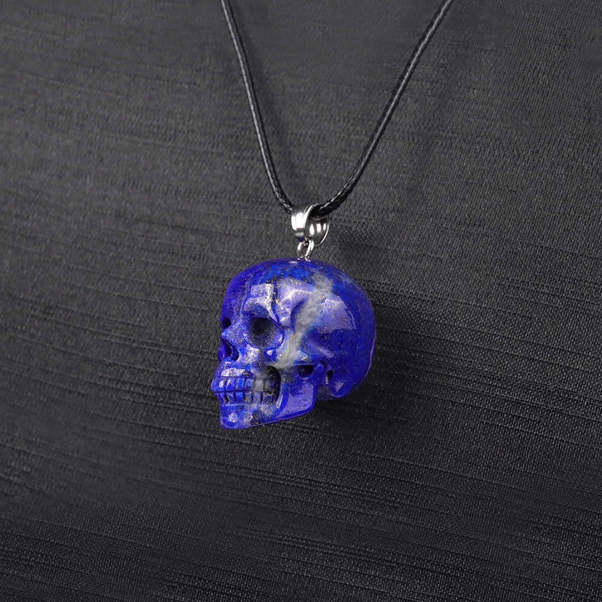 1.1" Lapis Lazuli Skull Pendant Carving  #CSC0052