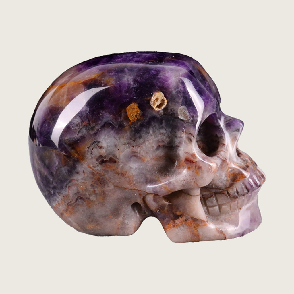 2.2" Amethyst Crystal Skull Carving  #SKH22024