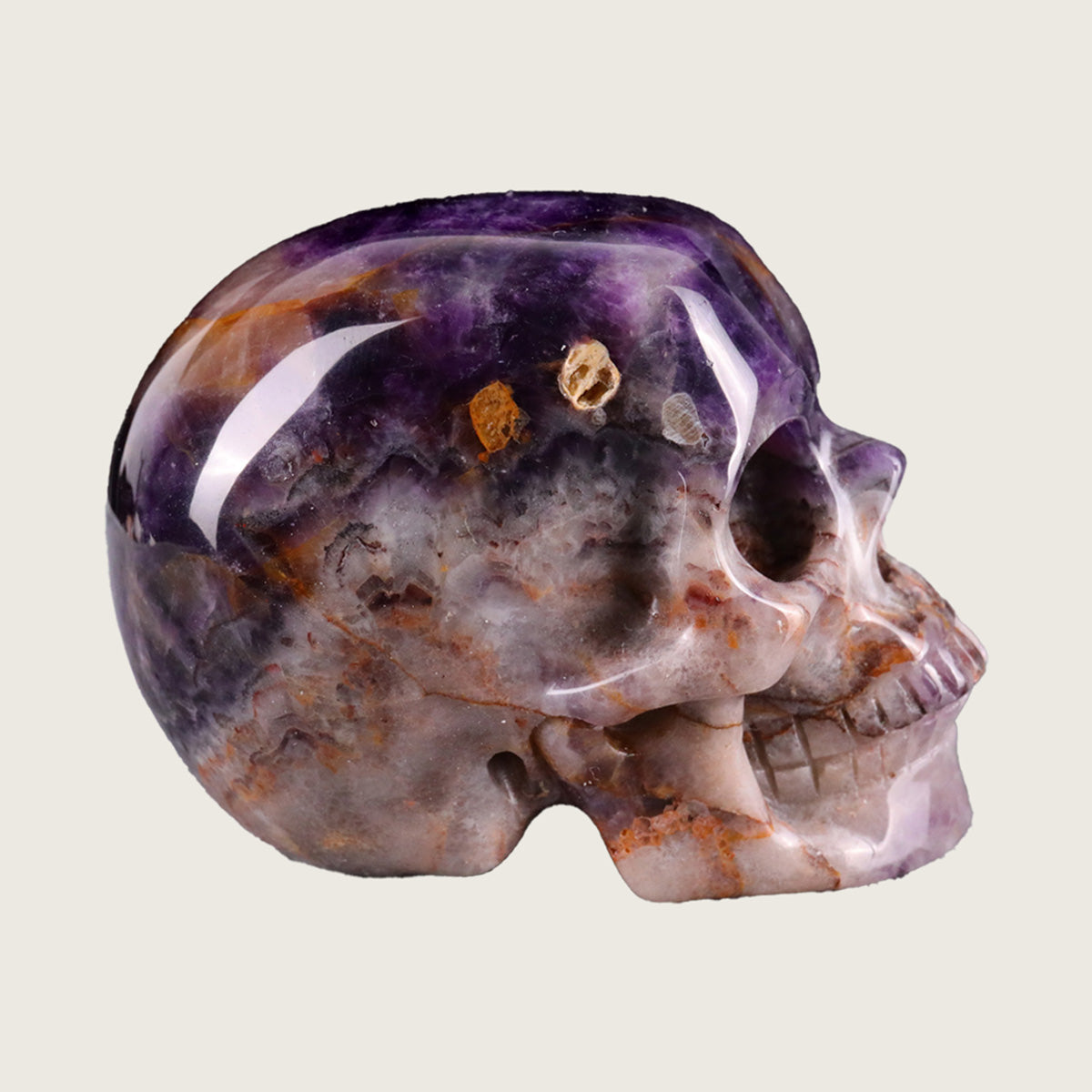 2.2" Amethyst Crystal Skull Carving  #SKH22024