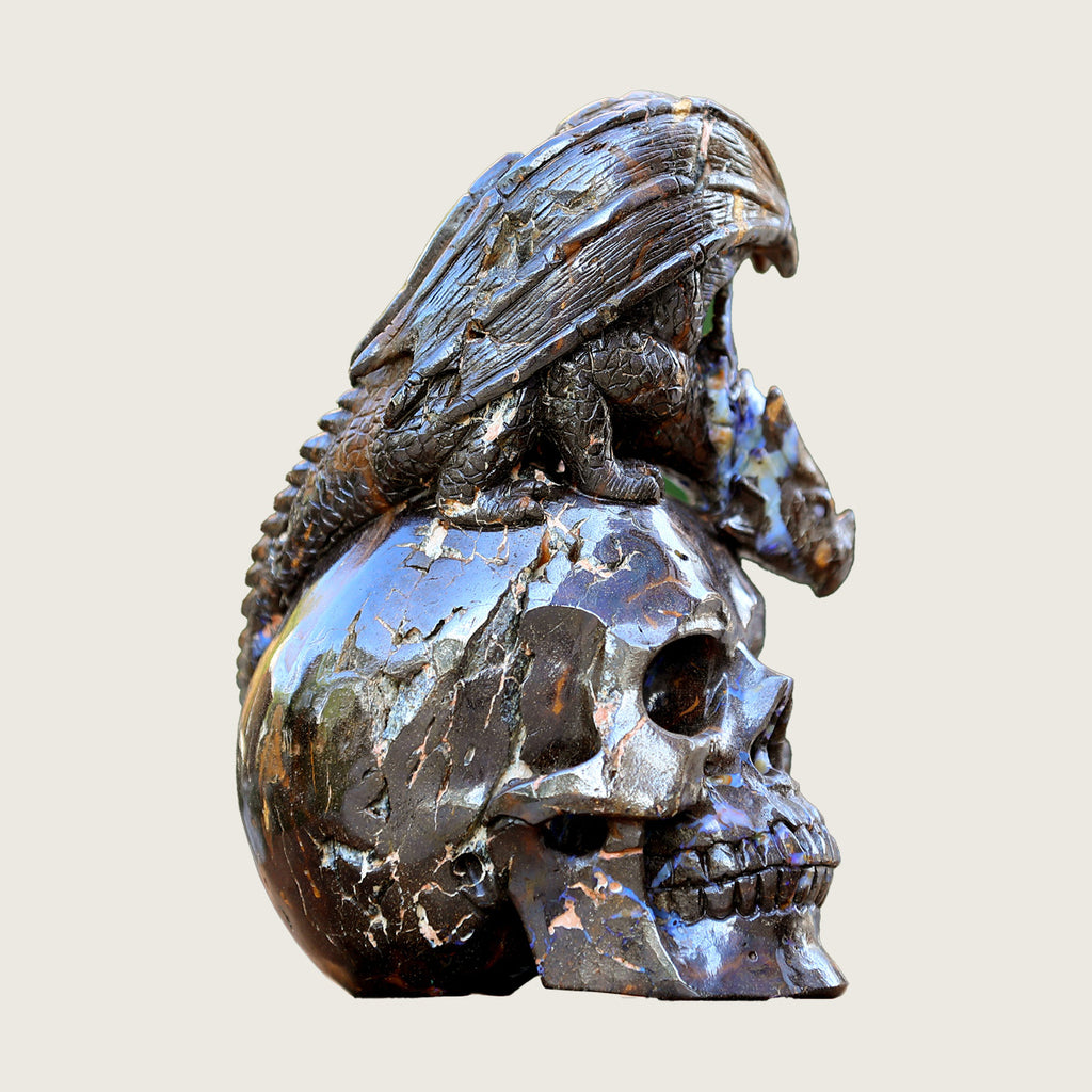 4.9" Opal Ptersaur Skull Carving  #SCS0013