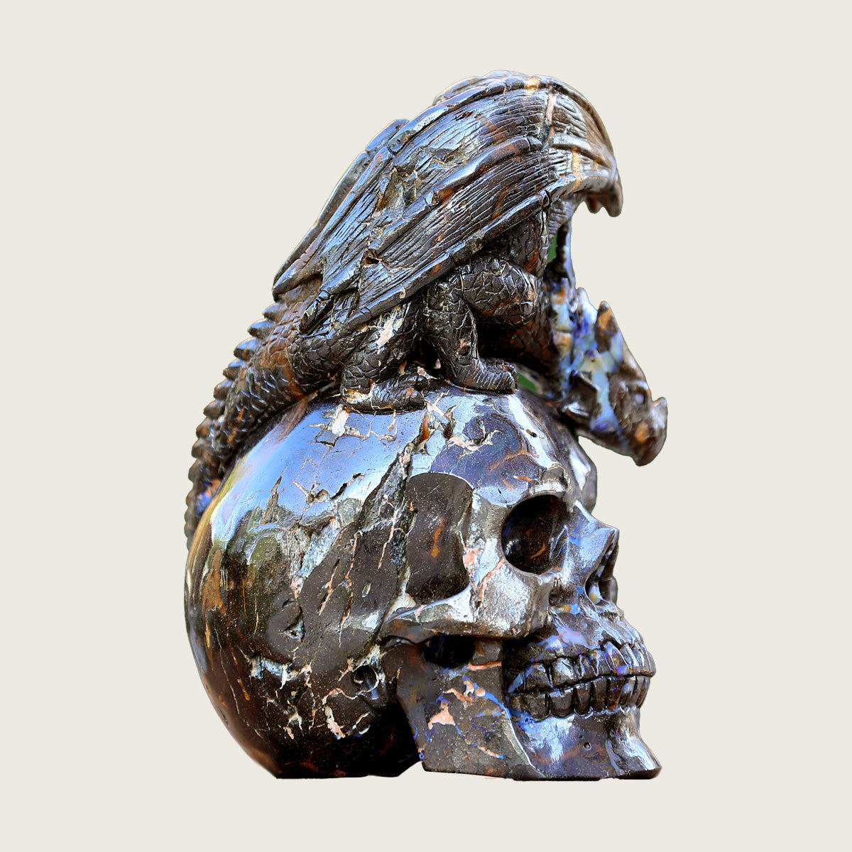 4.9" Opal Ptersaur Skull Carving  #SCS0013