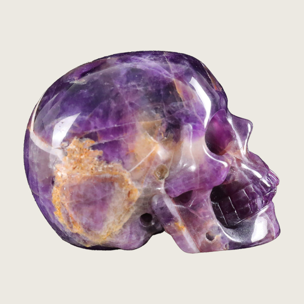 2.2" Amethyst Human Skull Carving  #SKH22020
