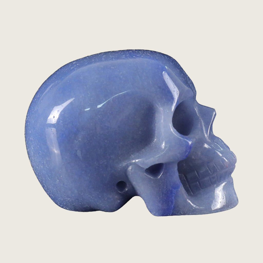 2.2" Blue Aventurine Crystal Skull Carving  #SKH22063
