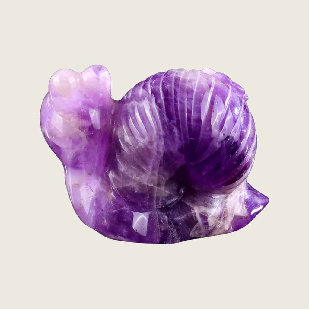 3.0" Amethyst Snail Carving  #CHA0019
