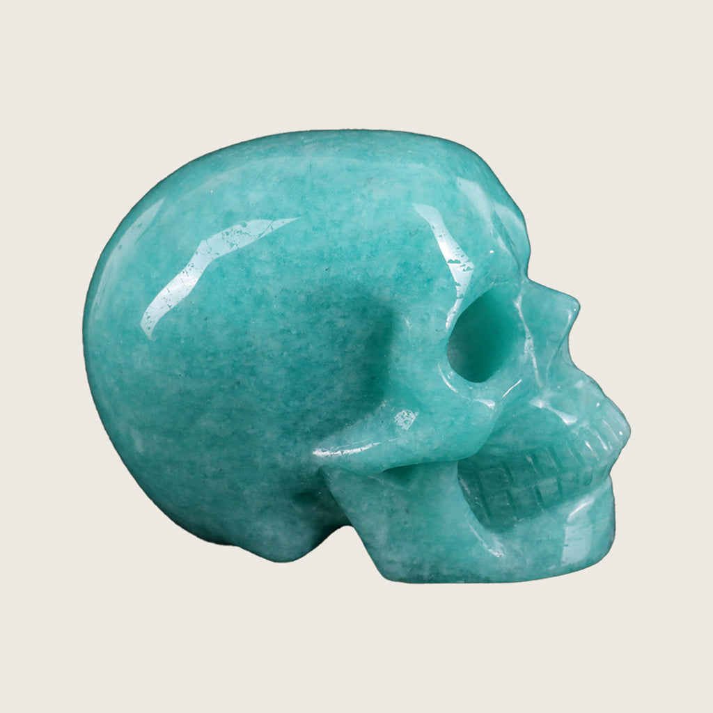 2.2" Amazonite Crystal Skull Carving  #SKH22034