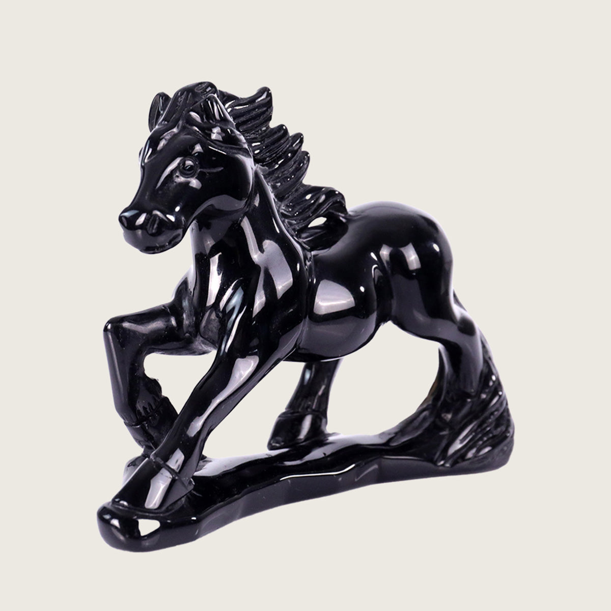 6.0" Black Obsidian Horse Carving  #CTC0053