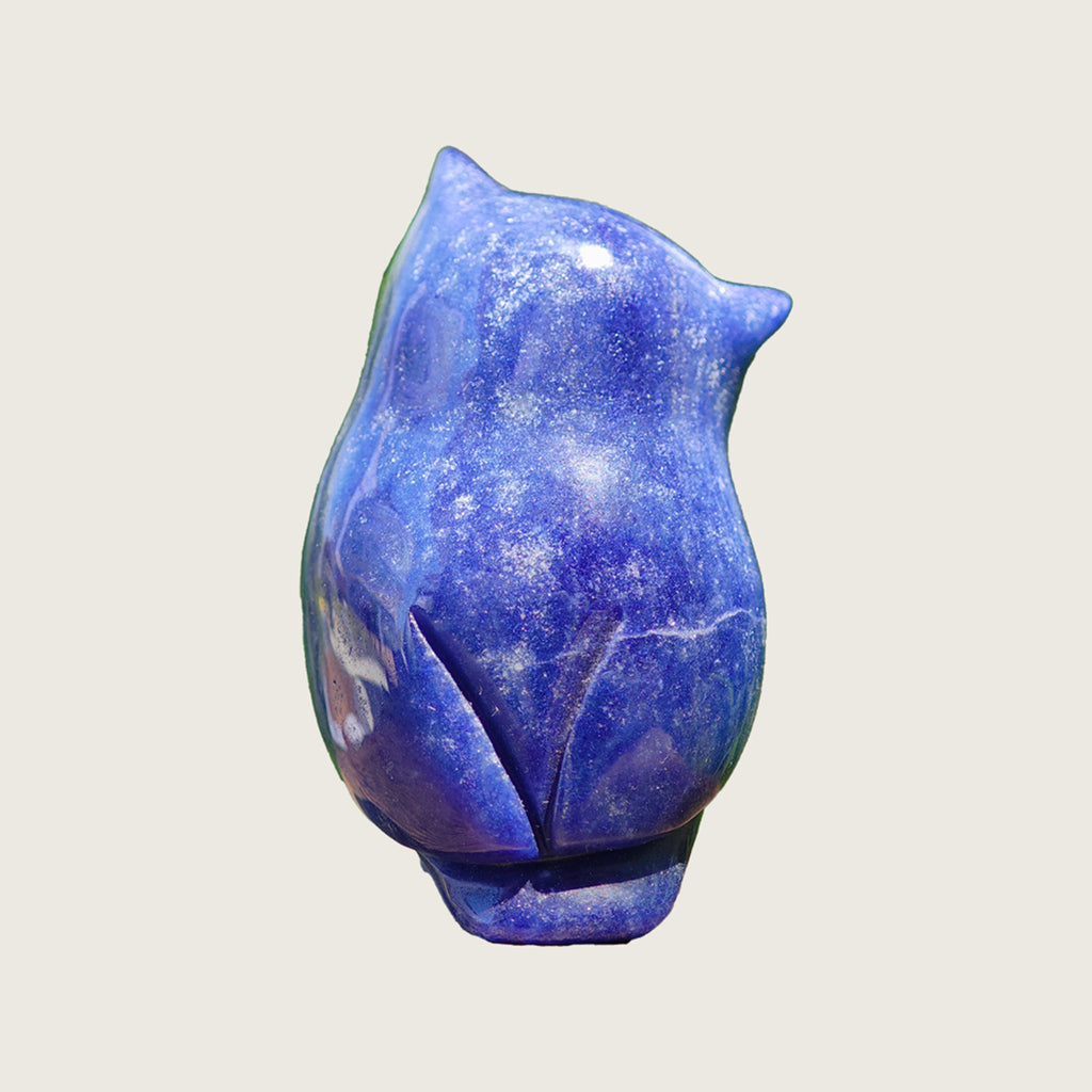 1.2" Blue Aventurine Owl Carving  #CHA0015