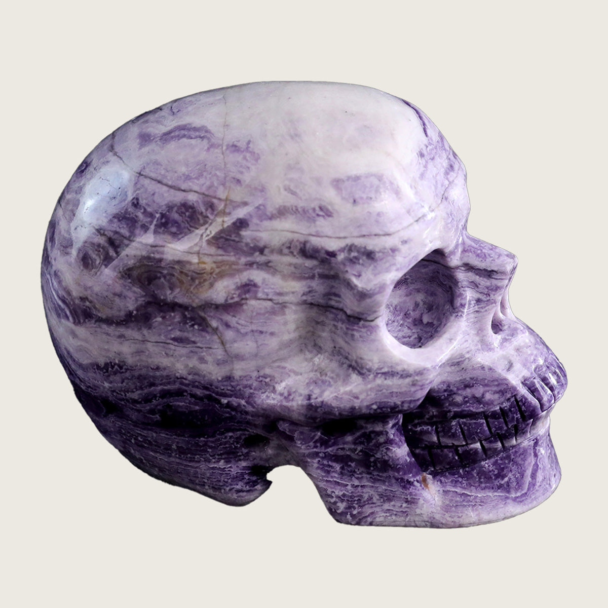 3.0" Purple Malachite Human Skull Carving  #SKH30008
