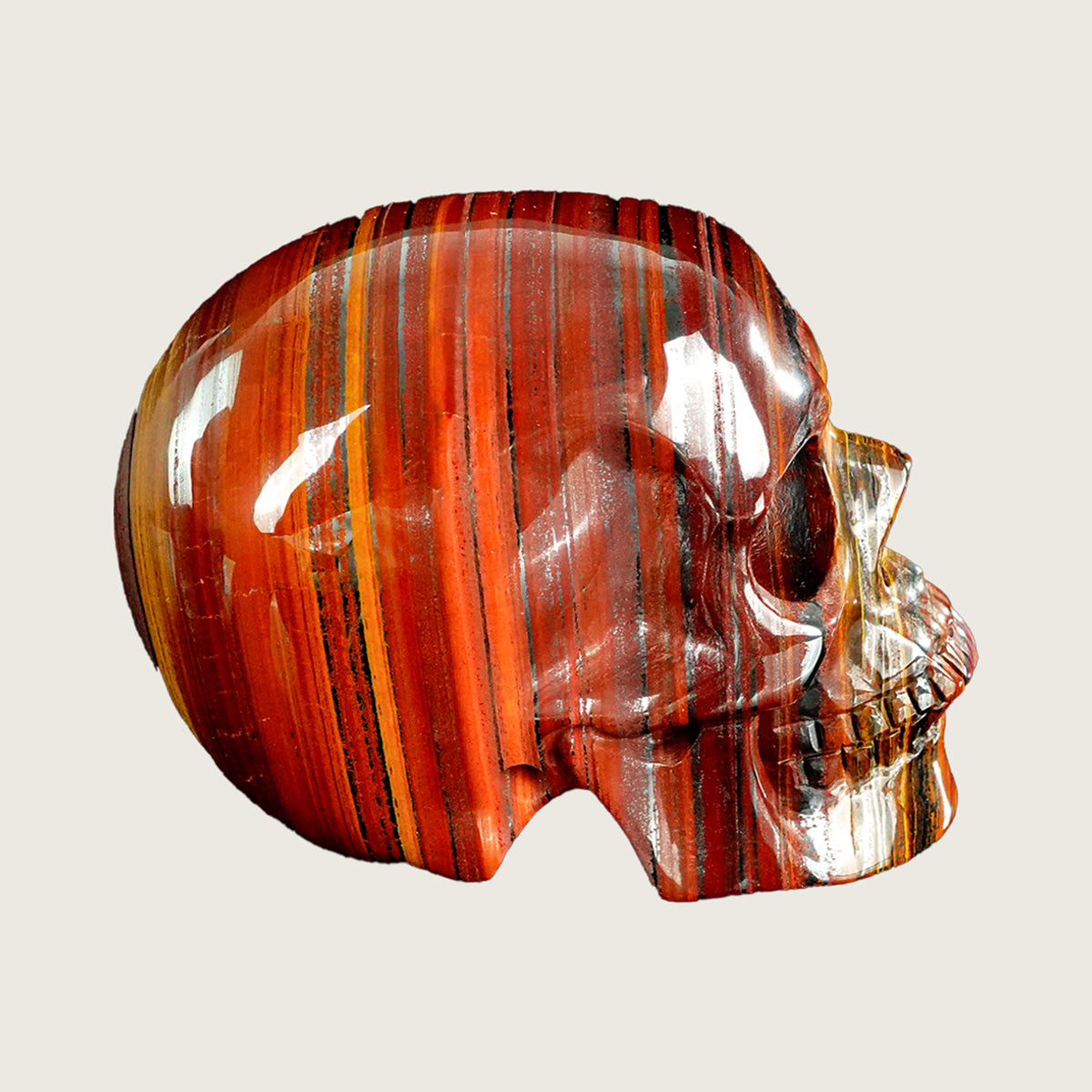 4.5" Tiger Iron Crystal Skull Carving  #SKH45020