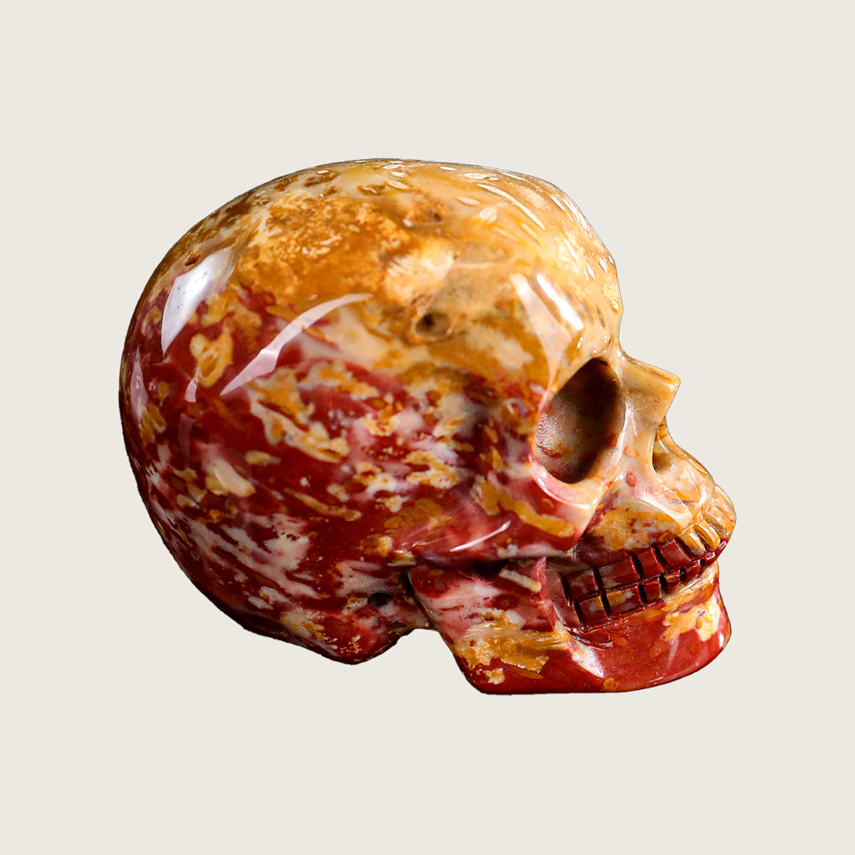 2.2" Agatized Coral Crystal Skull Carving  #SKH22041