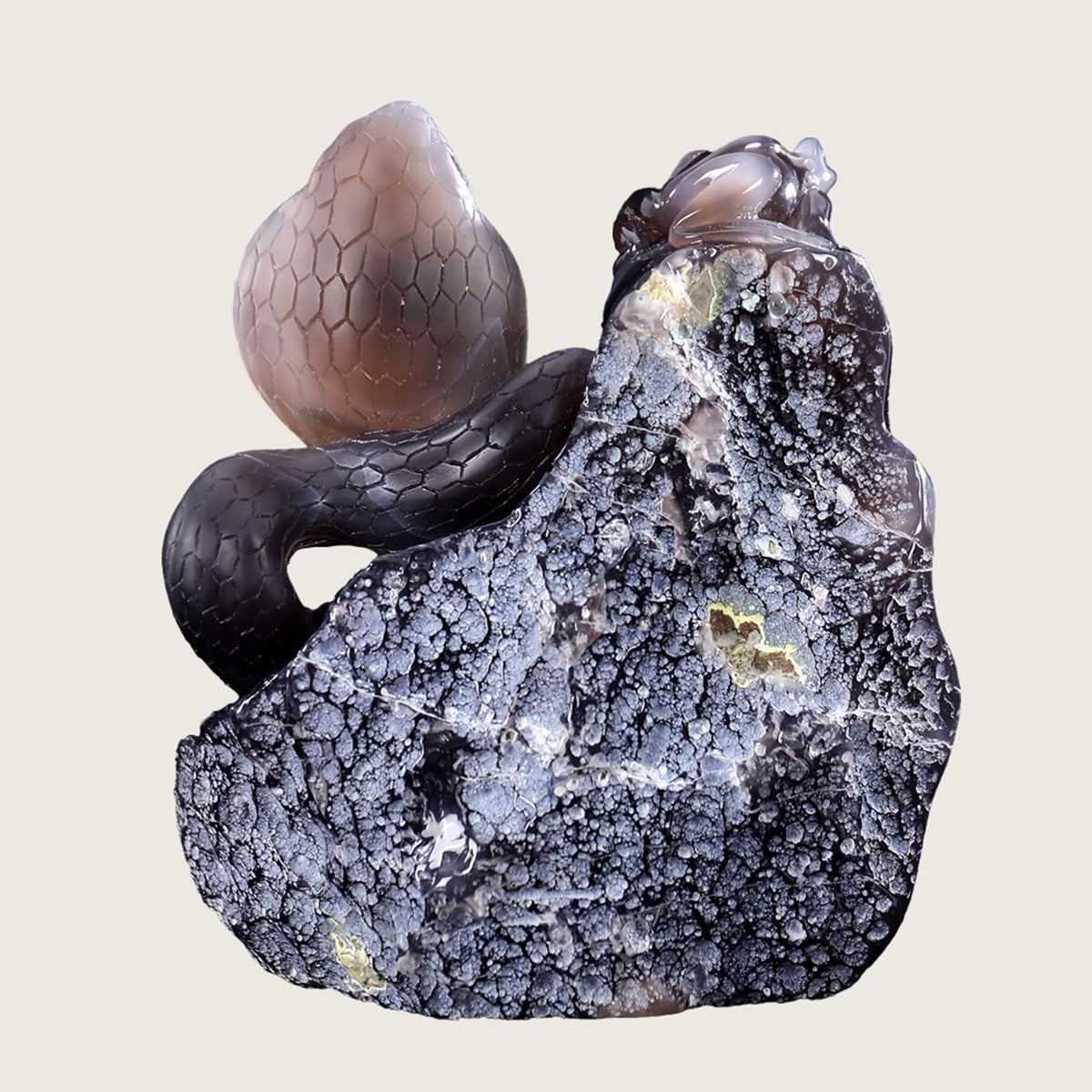 6.6" Druzy Agate Geode Carving  #GDC0008