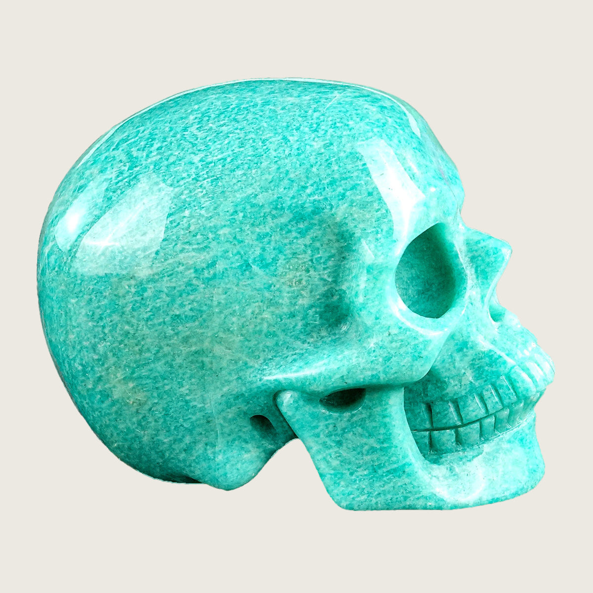 4.5" Amazonite Crystal Skull Carving  #SKHAA4501