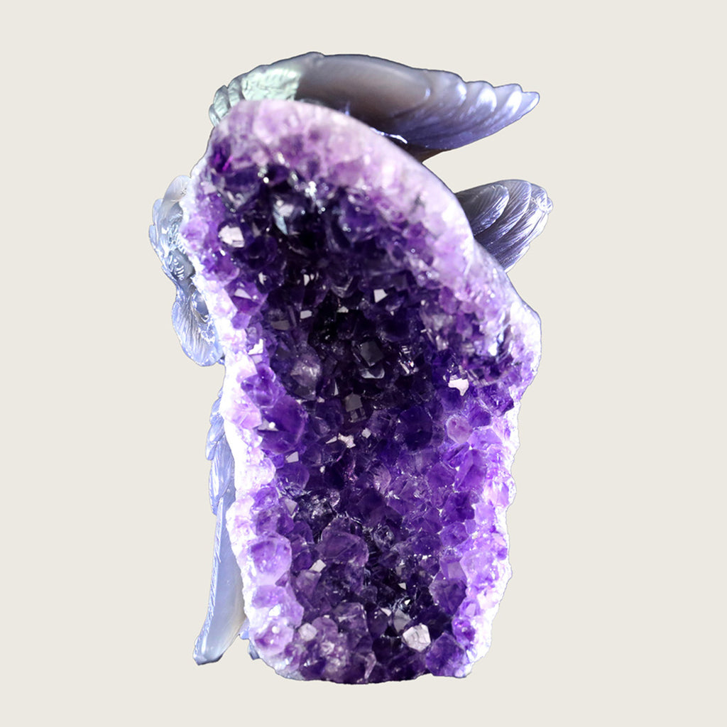 4.6" Druzy Agate Geode Carving  #GDC0012