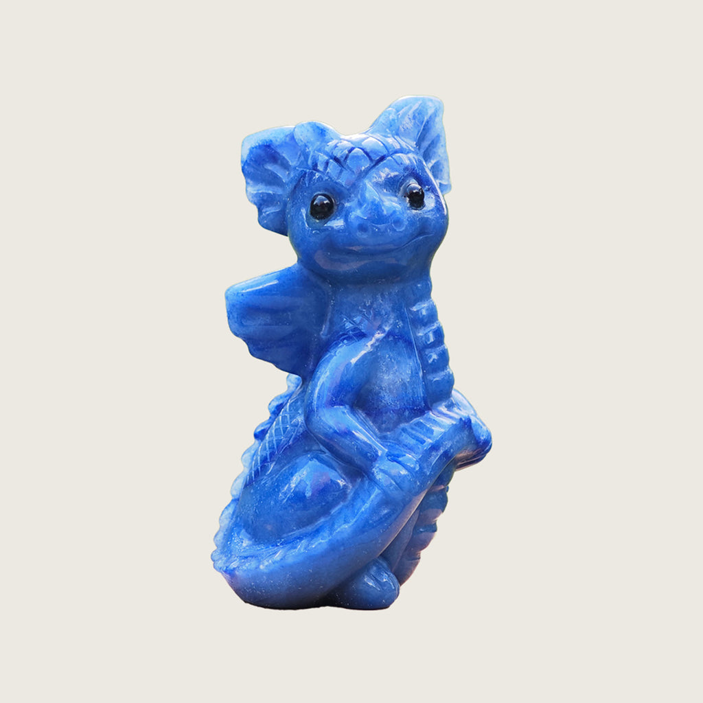 1.8" Blue Aventurine Baby Dragon Carving  #CHA0013